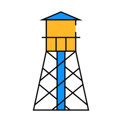 Naklejka premium water tower line icon vector. water tower sign. isolated symbol illustration