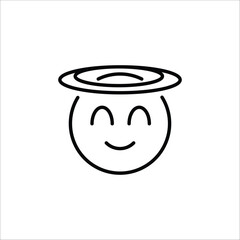Halo emoji icon. Simple halo face emoji for social media, app, and web design. Vector illustration
