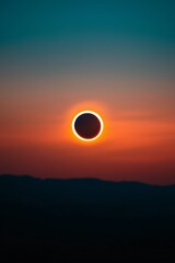 Obraz premium Total solar eclipse. Total lunar eclipse. The movement of celestial bodies within the solar system.