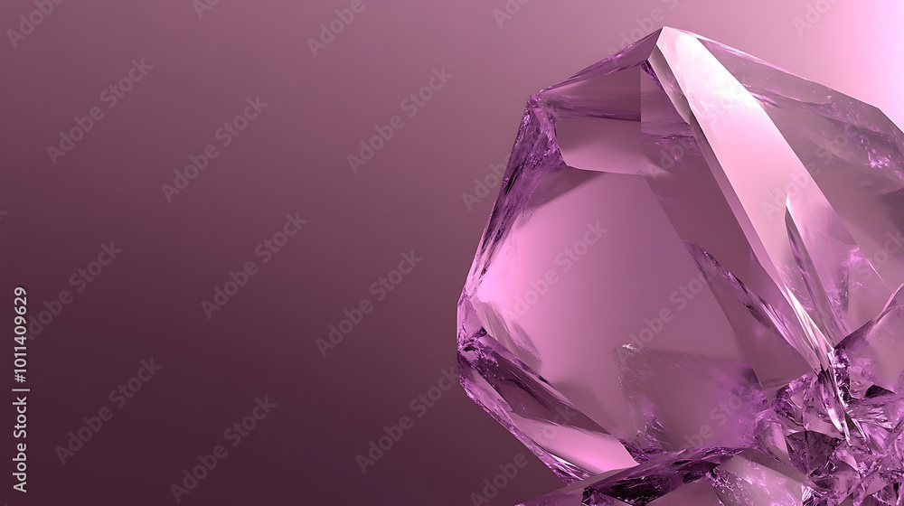 Poster a smooth, polished amethyst crystal background with a subtle texture and a large space for text