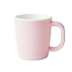 Minimalist pink ceramic mug with a white interior