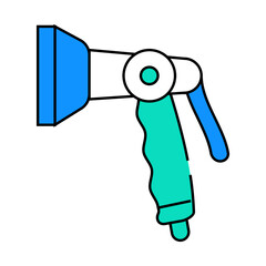 pistol spray watering line icon vector. pistol spray watering sign. isolated symbol illustration
