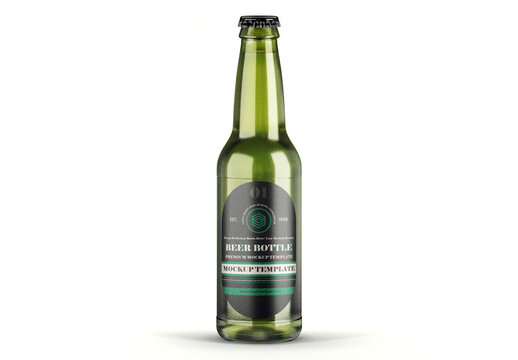 Green Beer Bottle Mockup