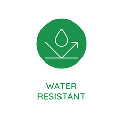 Vector line design element, badge and icon for food and cosmetics packaging in mono linear style - water resistant