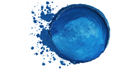 A blue circle with a blue swirl in the middle isolated on white or transparent background, png clipart, design element. Easy to place on any other background.