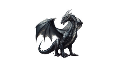  Phantasy dragon isolated on transparent background mythical creature with fiery wings and detailed scales majestic reptile in fantasy world