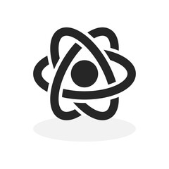 Molecular nuclear elements as an atom with protons and neutrons illustration. Vector icons in flat style