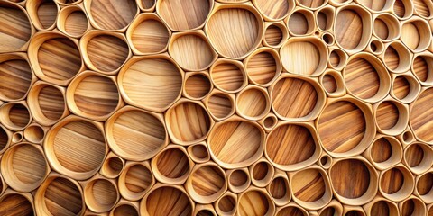 Abstract background featuring natural wooden cells in a modern and artistic design