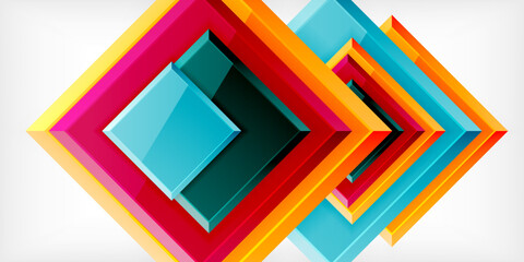 Colorful squares with reflections abstract background design. Vector Illustration For Wallpaper, Banner, Background, Card, Book Illustration, landing page