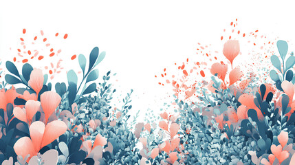 Vivid Floral Explosion,  Abstract Coral Garden