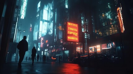 Obraz premium Black Friday Shopping Frenzy: Excited Shoppers Enter a Vibrantly Lit Store with Promotional Signs