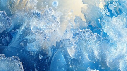 Abstract Blue Ice Patterns and Textures