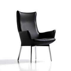 Modern black designer chair on white background
