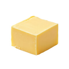 Fresh block of yellow cheese on a clean background