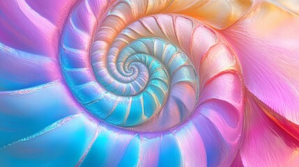Colorful Spiral Shell Abstract Design