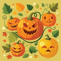 halloween pumpkin seamless pattern