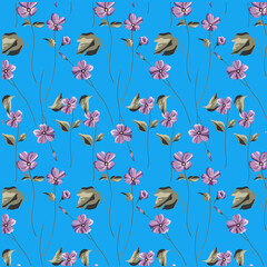 Bright print with wild flowers