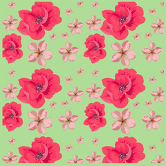 Bright print with wild flowers