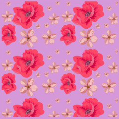 Bright print with wild flowers