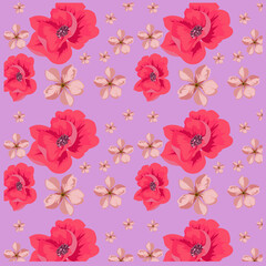 Bright print with wild flowers