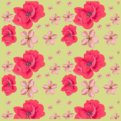 Bright print with wild flowers