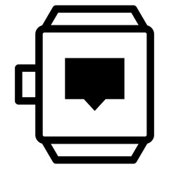Smartwatch Chat Icon. Simple Digital Clock Vector Illustration.