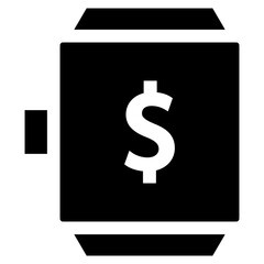 Smartwatch Dollar solid black icon