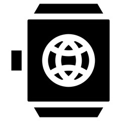 Smartwatch Globe solid black icon