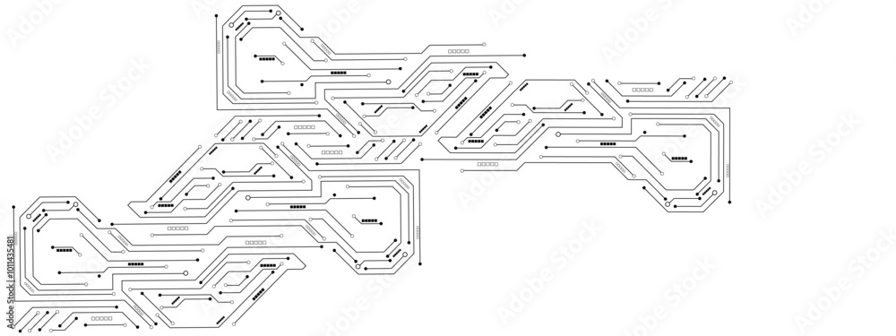 Poster high-tech technology background. circuit board, abstract modern digital science technology futuristi