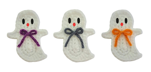 Obraz premium cute ghost - halloween crochet doll