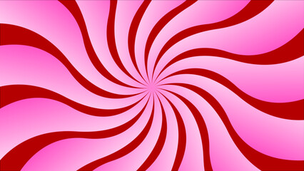Red vector image with a spiral spiral in the center of the pink image.