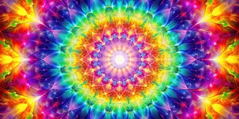 Ethereal Devotion Vibrant Kaleidoscope of Radiant Colors Igniting Joyous Auras and Uplifting Mood