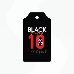black friday offer tag vector. black friday 10% discount. black friday sale vector. black friday 10% off