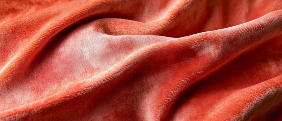 Obraz premium A red velvet fabric with a wavy texture