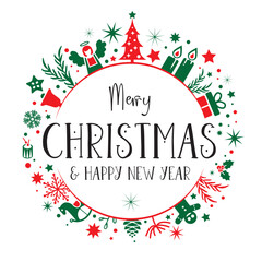 Greeting Card Merry Christmas and happy new Year