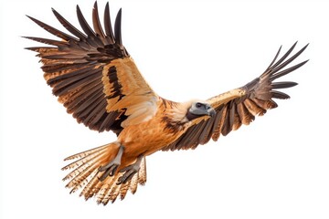 Obraz premium stunning bearded vulture takes flight, showcasing its impressive wingspan and dark plumage, capturing the essence of freedom in the air.