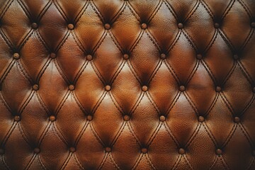 A brown leather texture with a pattern of buttons