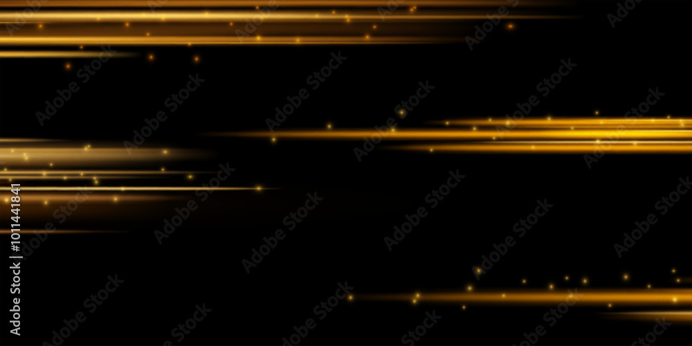 Poster horizontal dynamic light golden lines.bright rays of light. vector illustration.bright golden flashe