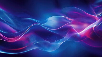 Naklejka premium Abstract waves of blue and pink light create a dynamic, ethereal background.