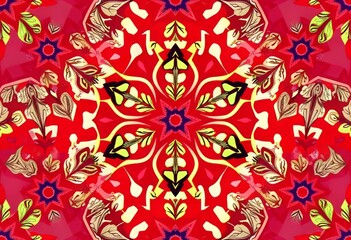 Pattern Illustration Repeating designs used in textiles wallpape