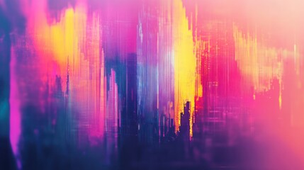Abstract Neon Glitch Art