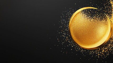 A smooth black background with elegant gold dust scattered across, offering a refined and glamorous look for invitations.