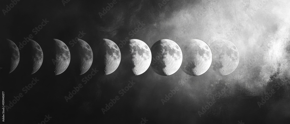 Aufkleber a series of images of the moon in different stages of its cycle