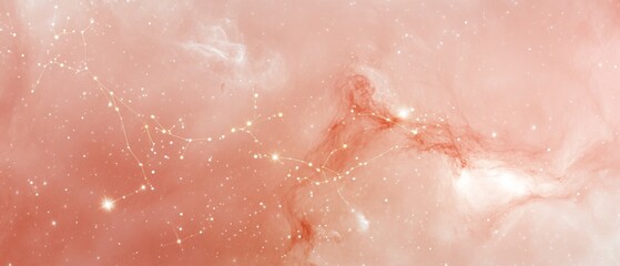 A pink background with stars and a white star