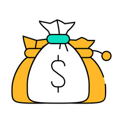 money bags line icon vector. money bags sign. isolated symbol illustration