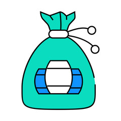 lottery kegs bag line icon vector. lottery kegs bag sign. isolated symbol illustration