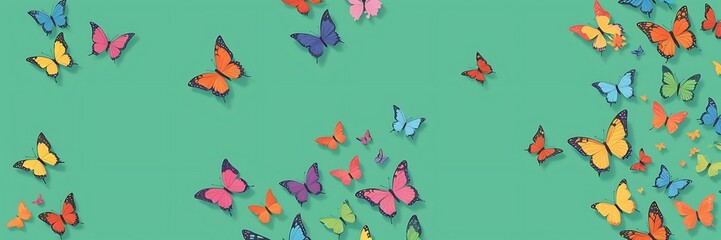 colorful butterfly banner vector illustration