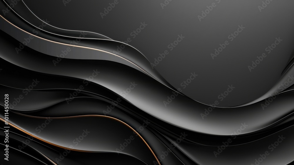Poster dark black background with delicate, flowing lines and a soft gradient, offering an elegant and unde