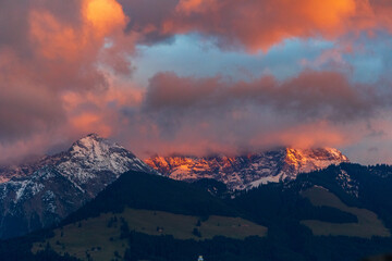 Alpengl&uuml;hen - Allg&auml;u - Berge - Panorama - Sonnenk&ouml;pfe - Rotspitz