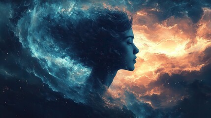 an illustrative concept representing attention deficit hyperactivity disorder adhd swirling thoughts indicating hyperactivity impulsivity ,inattention generative ai